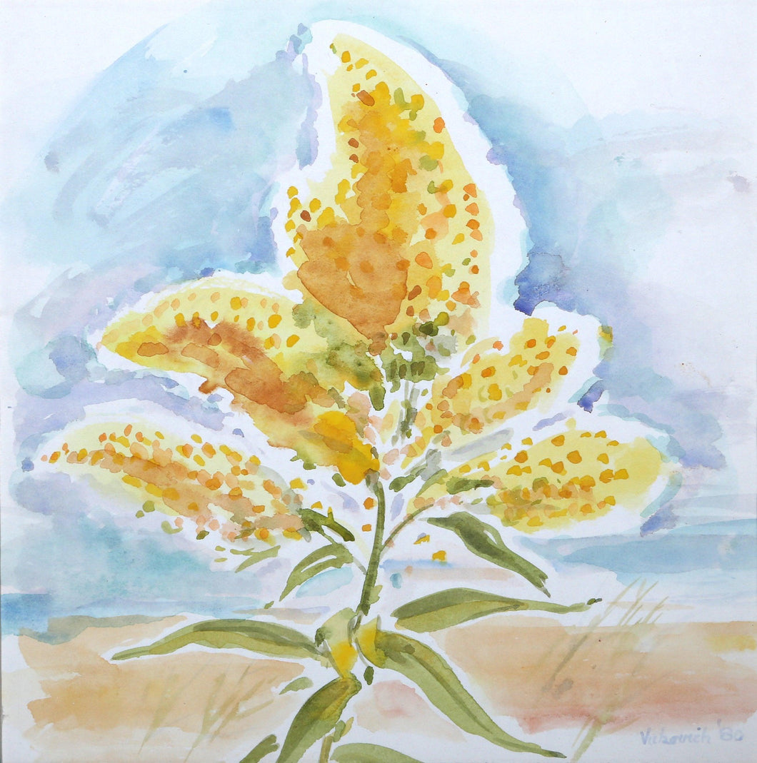 Beach Goldenrod II Watercolor | Charles Blaze Vukovich,{{product.type}}