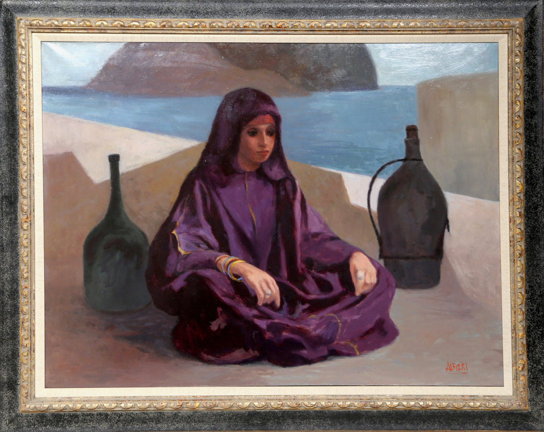 Bedouin Woman in Purple Oil | Philippe Alfieri,{{product.type}}