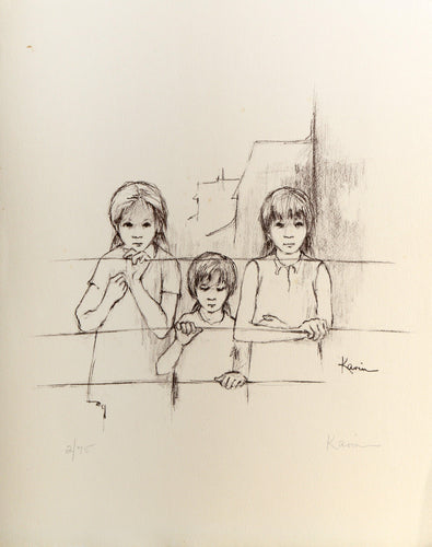 Behind the Wires Lithograph | Unknown Artist,{{product.type}}