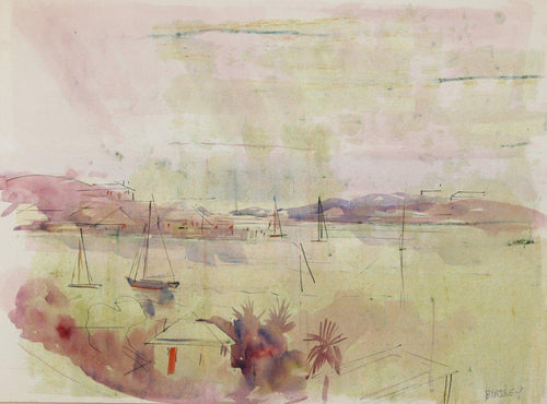 Bermuda Harbor Watercolor | Alfred Birdsey,{{product.type}}