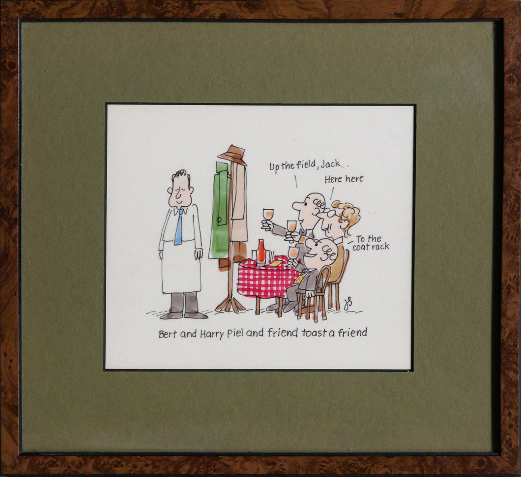 Bert and Harry Piel - Toast a Friend Watercolor | Jack Sidebotham,{{product.type}}