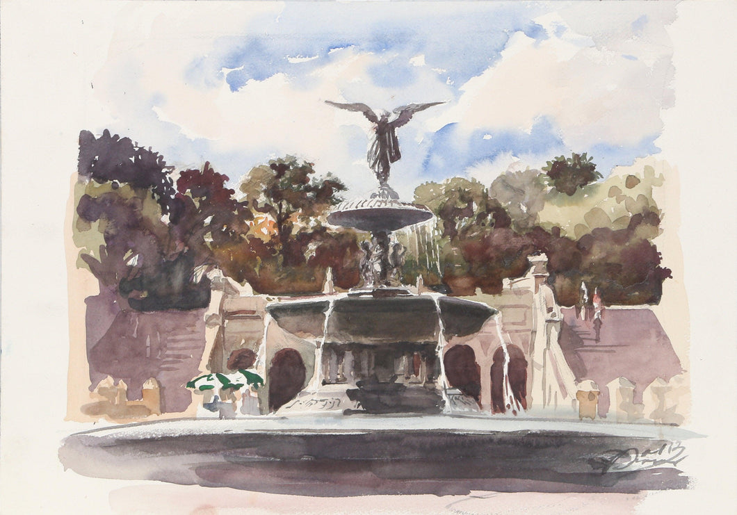 Bethesda Fountain Watercolor | Georgi Dimov,{{product.type}}