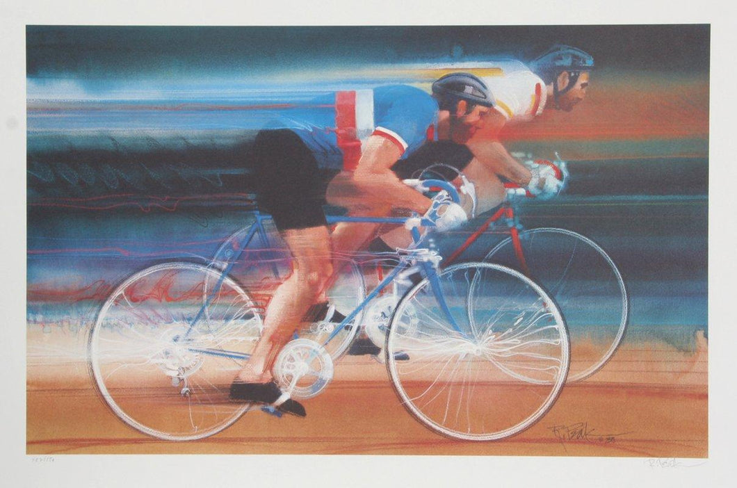 Bicycling Lithograph | Robert Peak,{{product.type}}