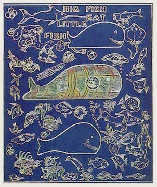 Big Fish Eat Little Fish Etching | Martin Barooshian,{{product.type}}