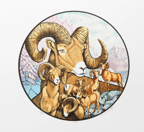 Big Horns Lithograph | Caroline Schultz,{{product.type}}