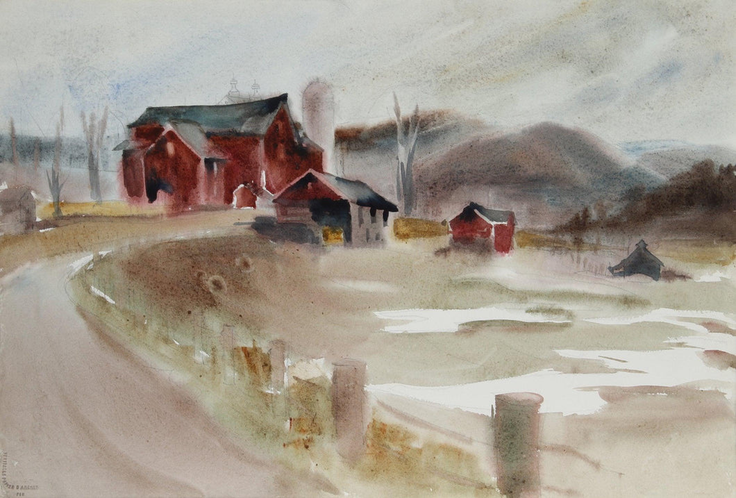 Big Red Barn (56) Watercolor | Eve Nethercott,{{product.type}}