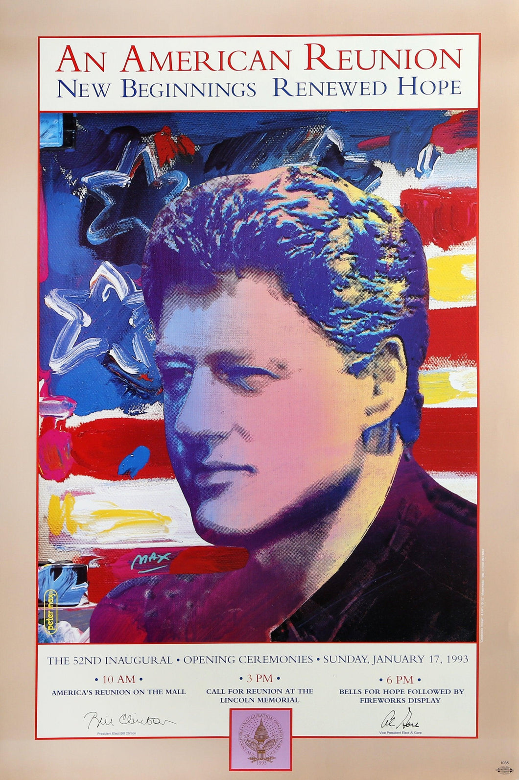 Bill Clinton Inaugural, An American Reunion II Poster | Peter Max,{{product.type}}