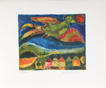 Bird Flying Over Town Lithograph | Judith Bledsoe,{{product.type}}