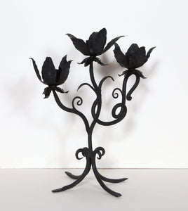 Black Floral Candle Holder Home Decor | Unknown Artist,{{product.type}}