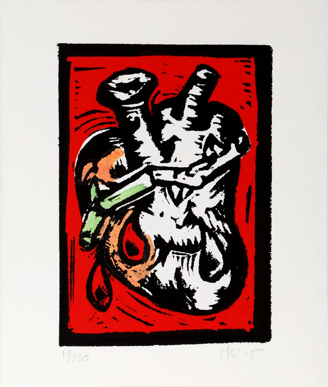 Bleeding Heart Woodcut | Charlie Hewitt,{{product.type}}
