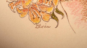 Blonde Girl with Tiger Lilies Pencil | Gloria Trachtenberg,{{product.type}}