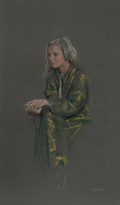 Blonde in Yellow Robe Pastel | Harry McCormick,{{product.type}}