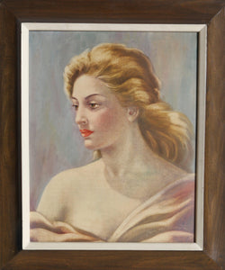 Blonde Portrait Profile Oil | Unknown Artist,{{product.type}}