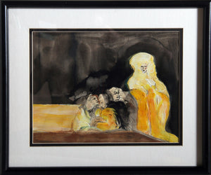 Blonde Woman with Dark Figures Acrylic | Luis Filcer,{{product.type}}