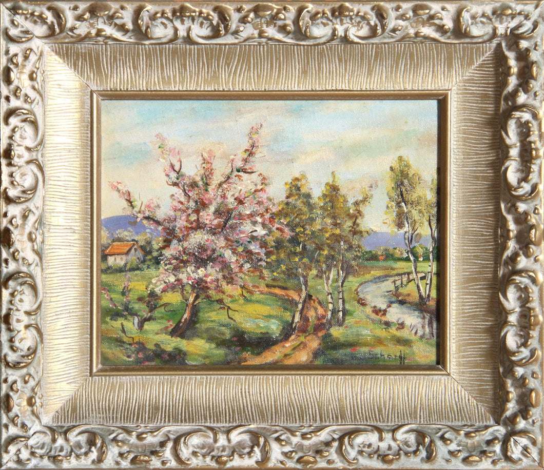 Blossoming Trees Oil | Erna S. Scharff,{{product.type}}