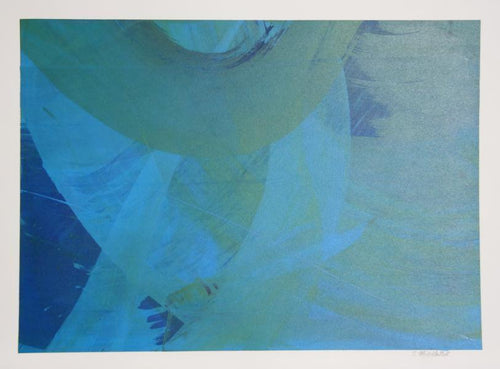 Blue and Green Abstract I Mixed Media | Larry Middlestadt,{{product.type}}