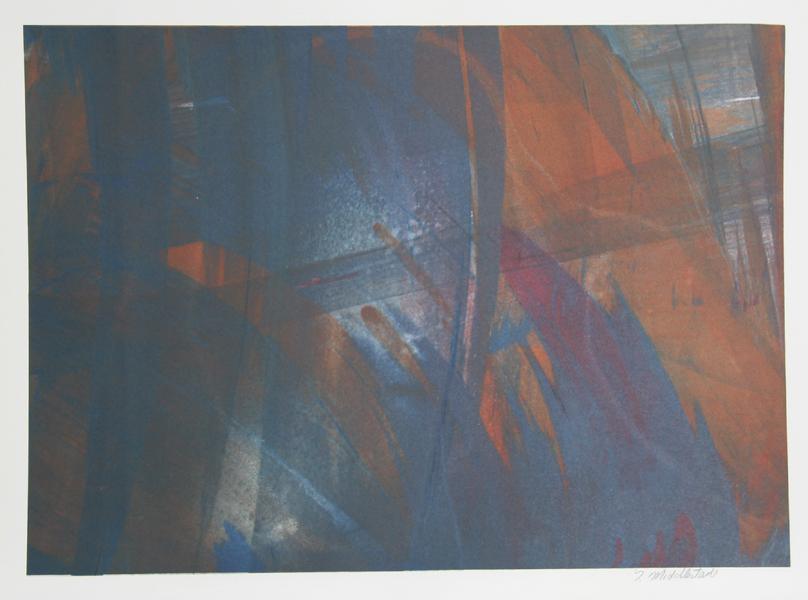 Blue and Orange Abstract Mixed Media | Larry Middlestadt,{{product.type}}
