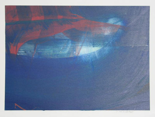 Blue and Red Abstract II Mixed Media | Larry Middlestadt,{{product.type}}