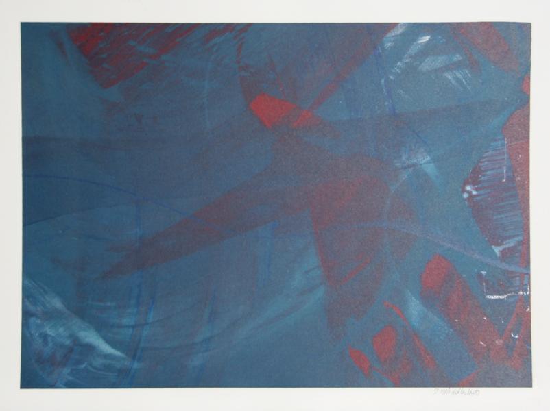 Blue and Red Abstract III Mixed Media | Larry Middlestadt,{{product.type}}