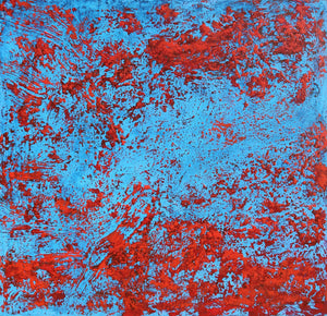 Blue and Red Abstract Oil | Gustavo Schmidt,{{product.type}}