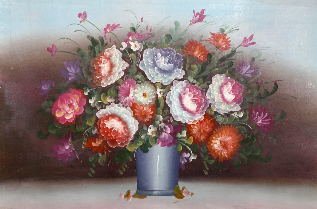 Blue and Red Flower Still Life (9) Oil | Chuju Sheng,{{product.type}}