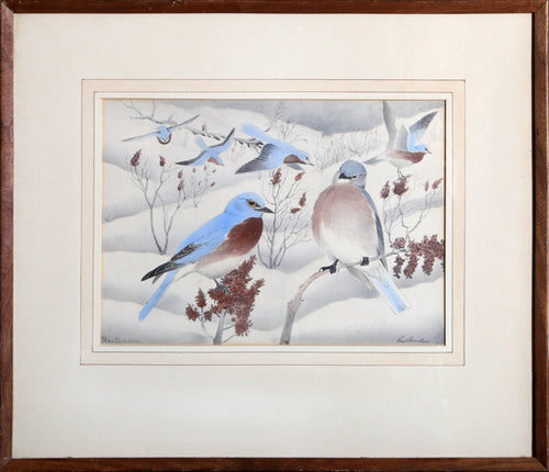 Blue Birds Lithograph | Rex Brasher,{{product.type}}