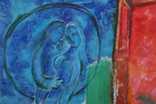 Blue Couple Watercolor | Unknown Artist,{{product.type}}