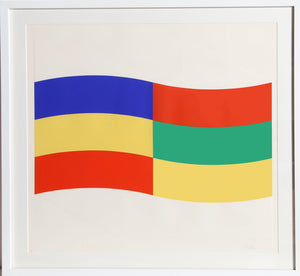 Blue, Green and Yellow Flag Screenprint | Charles Hinman,{{product.type}}
