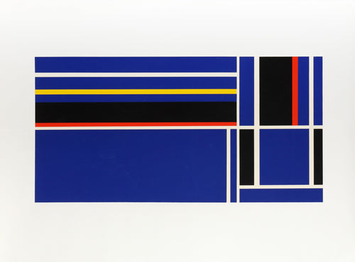 Blue Horizontal Screenprint | Ilya Bolotowsky,{{product.type}}