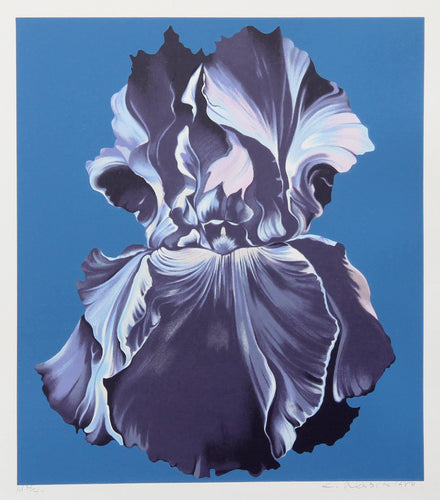 Blue Iris on Blue Screenprint | Lowell Blair Nesbitt,{{product.type}}