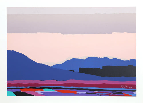 Blue Landscape Screenprint | Joseph Grippi,{{product.type}}