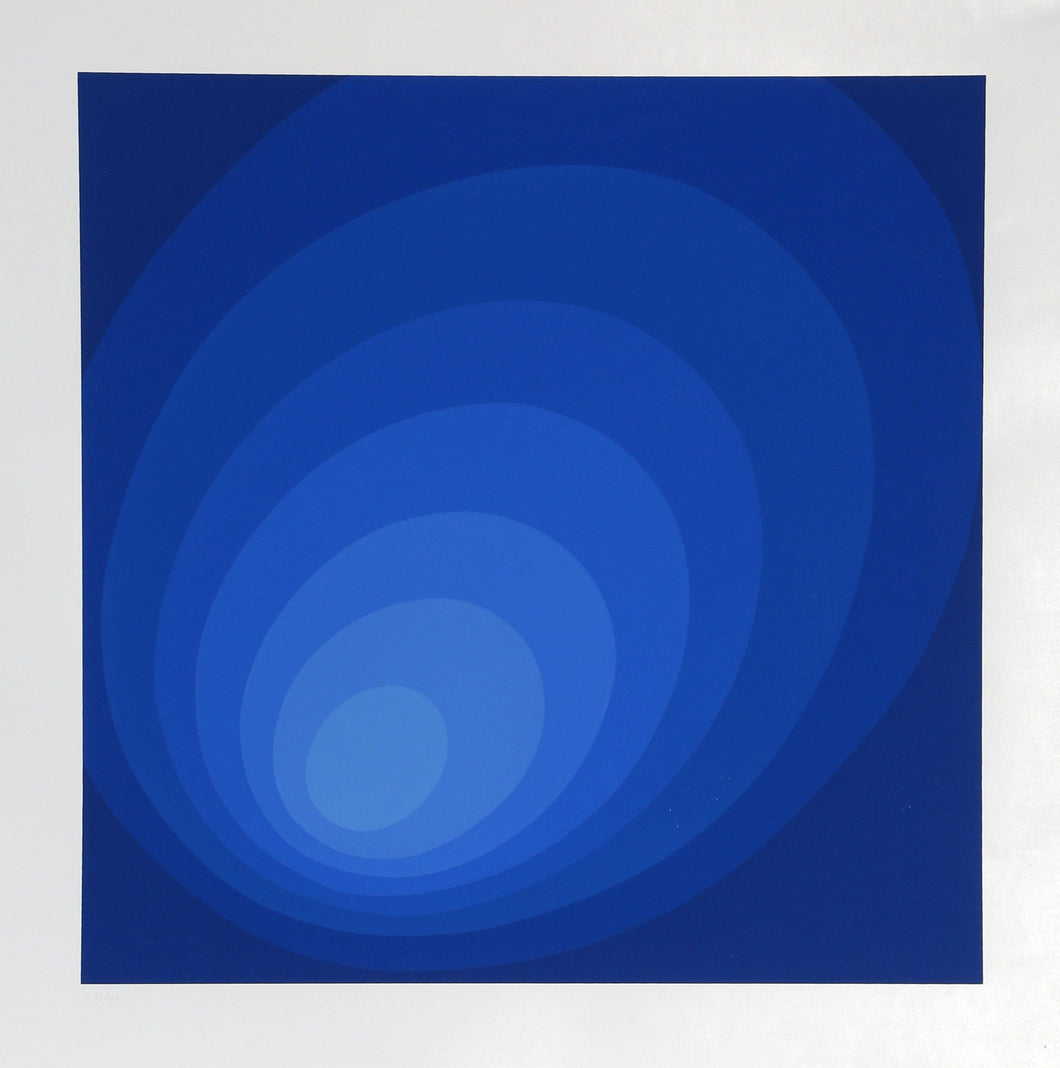 Blue Ombre Screenprint | Leonid Lerman,{{product.type}}