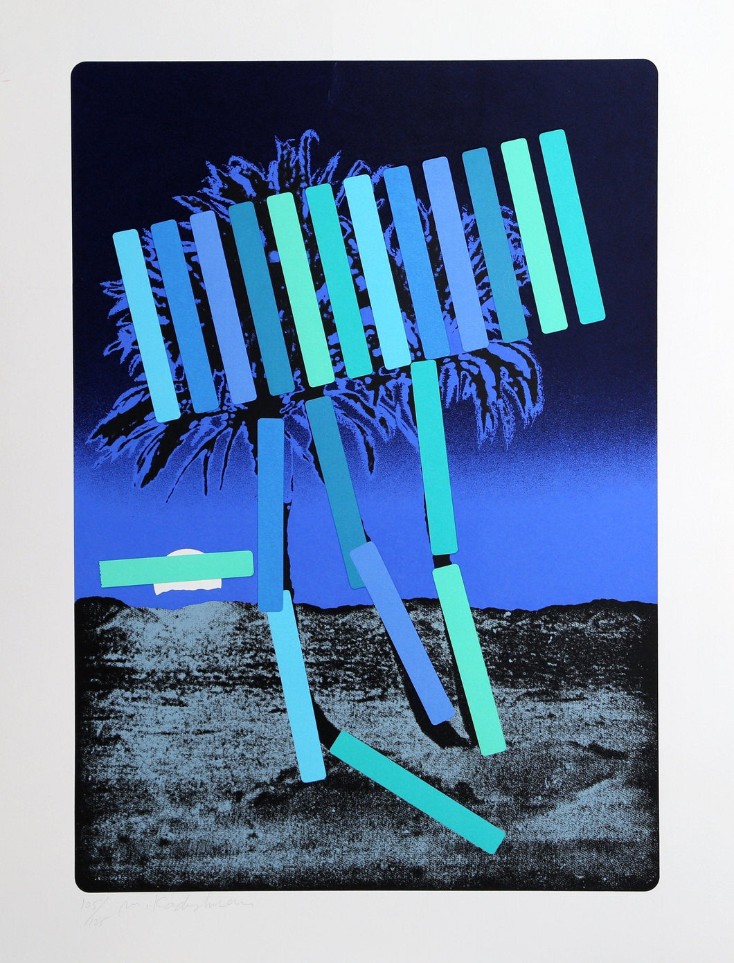 Blue Palm Screenprint | Menashe Kadishman,{{product.type}}