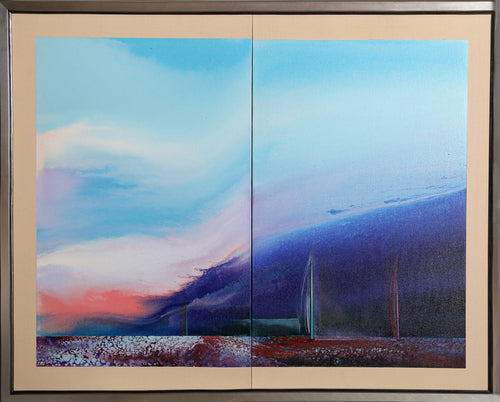 Blue Sailing Diptych Oil | Ted Lownik,{{product.type}}