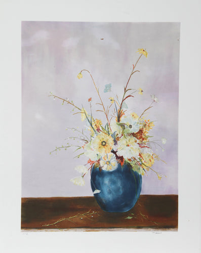 Blue Vase Floral Lithograph | Paul Fioravanti,{{product.type}}
