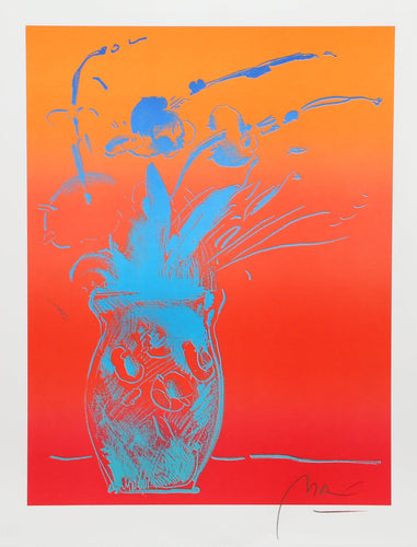 Blue Vase Lithograph | Peter Max,{{product.type}}