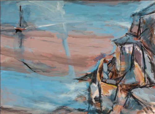 Boat in the Fog No. 1 (Near the Wharf) Acrylic | Alfred Sandford,{{product.type}}