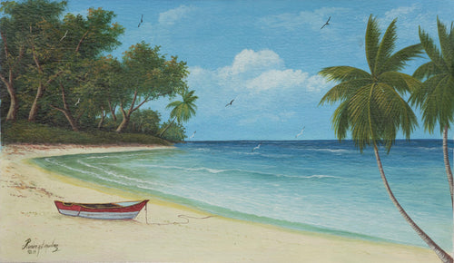 Boat on a Beach Oil | Ramon Martinez,{{product.type}}