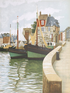 Boats at Bridge Lithograph | Laurent Marcel Salinas,{{product.type}}