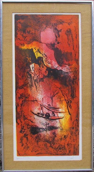 Boats at Dock Lithograph | Lebadang (aka Hoi),{{product.type}}