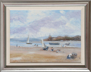 Boats from the Beach Oil | Unknown Artist,{{product.type}}
