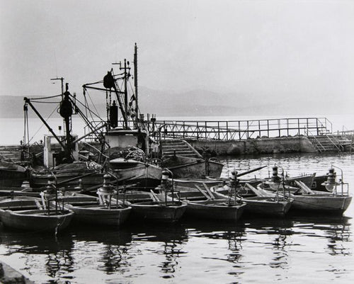 Boats in Harbor Black and White | Theodore Cohen,{{product.type}}