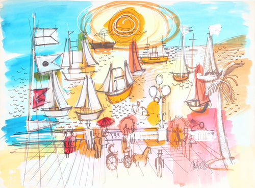 Boats in the South of France Acrylic | Charles Cobelle,{{product.type}}