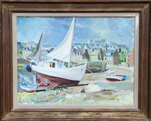 Boats on the shore in Brittany Oil | Trafford Partridge Klots,{{product.type}}