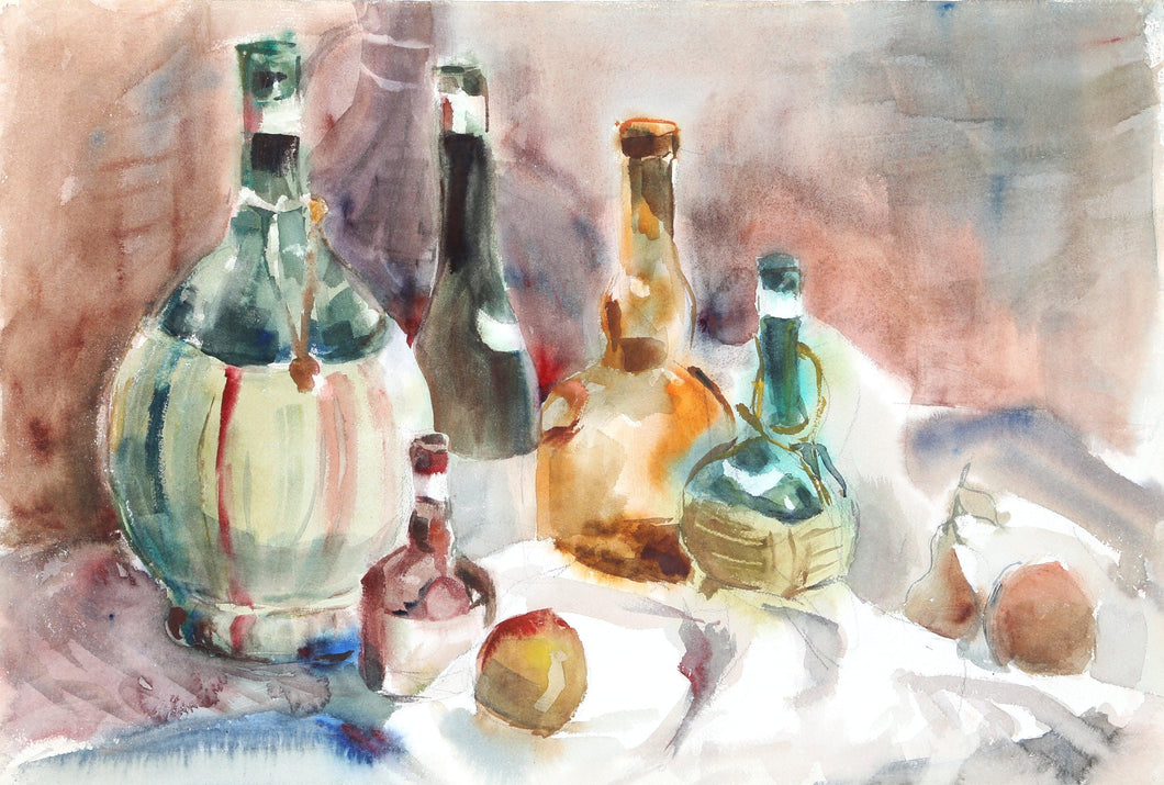 Bottles (P5.14) Watercolor | Eve Nethercott,{{product.type}}