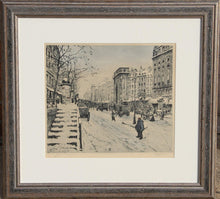 Boulevard Saint-Martin in Winter, Paris Etching | Tavik František Šimon,{{product.type}}