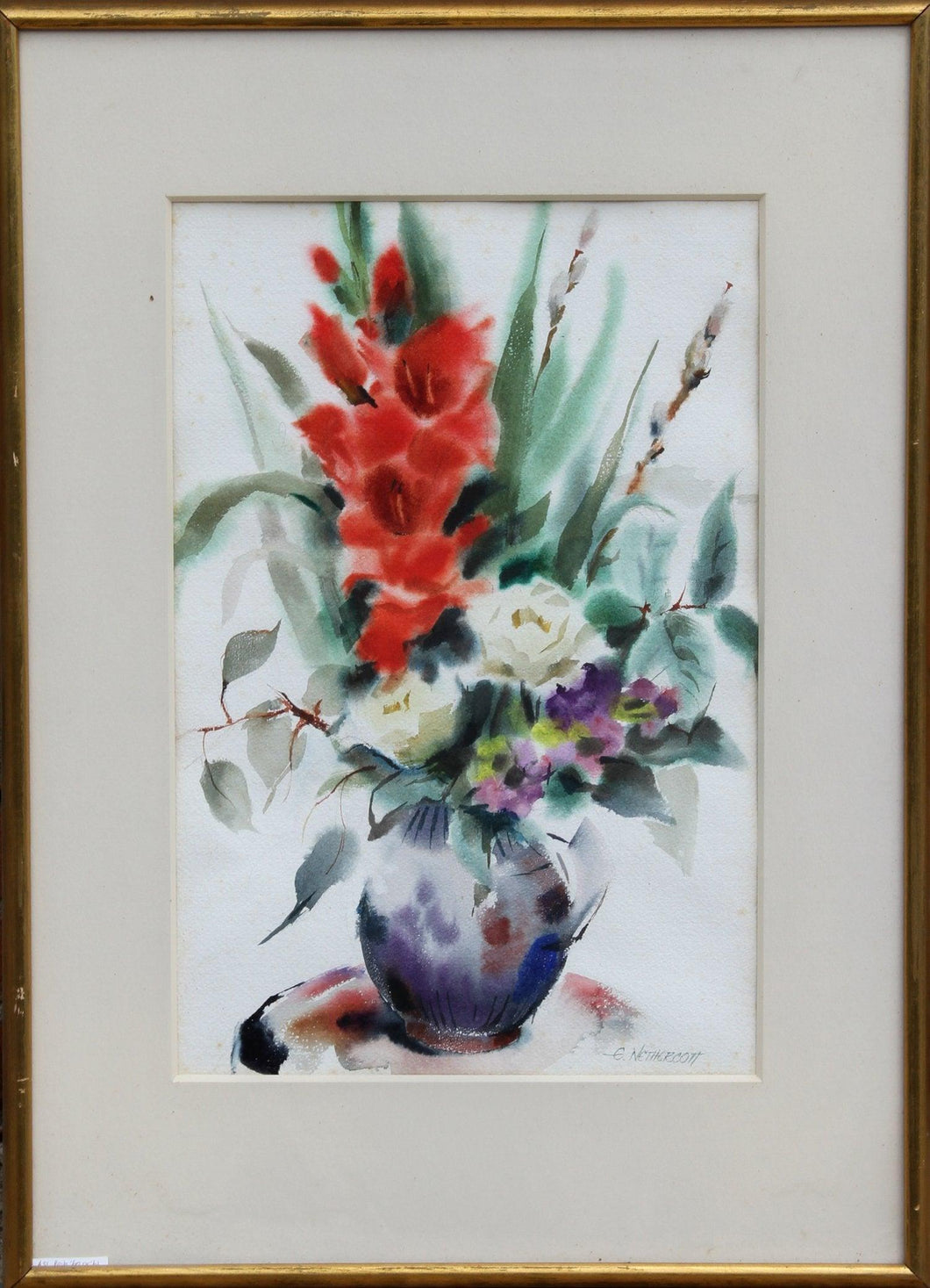 Bouquet of Flowers I Watercolor | Eve Nethercott,{{product.type}}