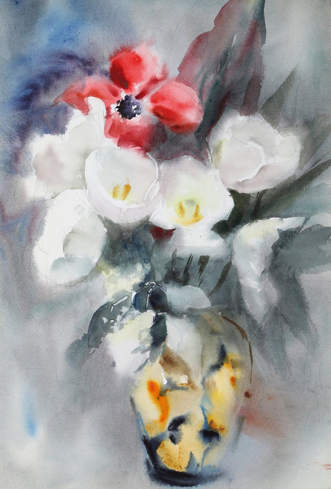 Bouquet of Flowers (P4.8) Watercolor | Eve Nethercott,{{product.type}}