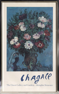 Bouquet of Flowers with Lovers Poster | Marc Chagall,{{product.type}}