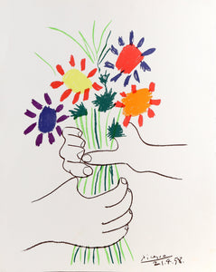 Bouquet of Peace Flowers Lithograph | Pablo Picasso,{{product.type}}